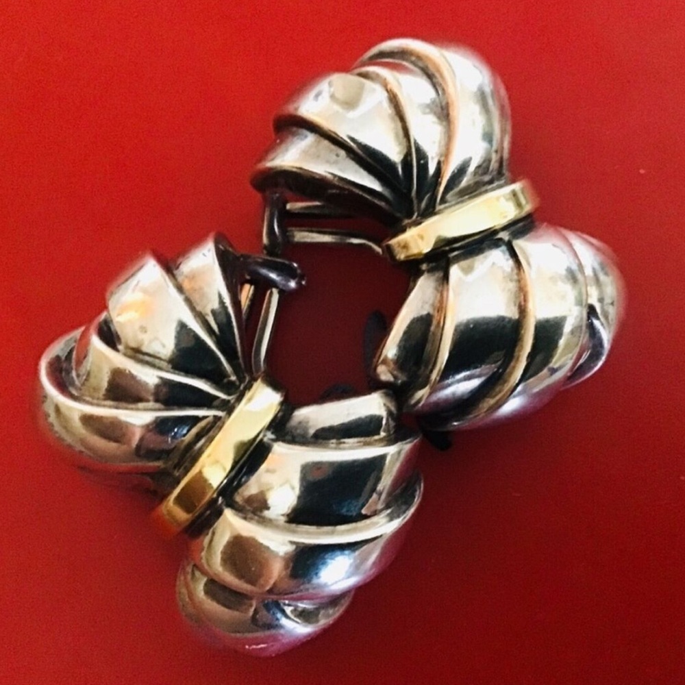 Rare Tiffany & Co. Silver and Gold Twisted Bow Earrings